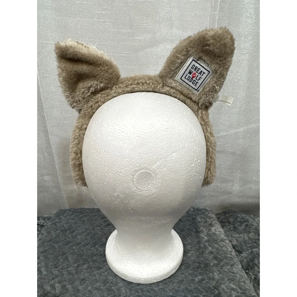 Great Wolf Lodge Kids Plush Wolf‎ Ears Headband Tan White Faux Fur FP0515BE